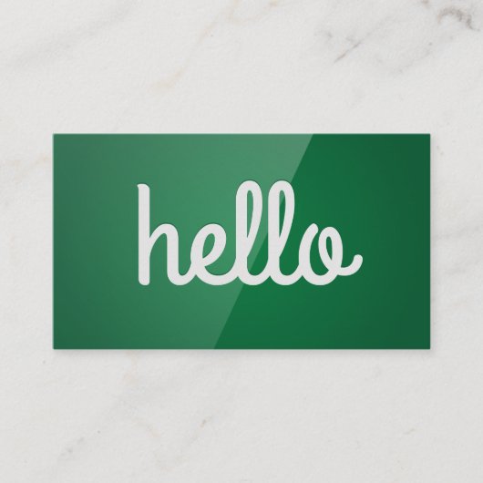 Carte De Visite Bonjour cursive | Vert brillant (Devant)