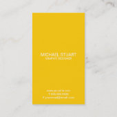 Carte De Visite Bonjour  | Décontracté blanc et jaune (Dos)