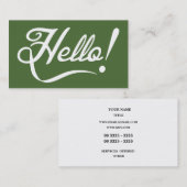 Carte De Visite Bonjour - dessus d'arbre (Devant / Derrière)