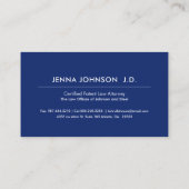 Carte De Visite Bonjour  | Fantaisie bleu marine (Dos)