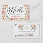 Carte De Visite Bonjour floral chic (Devant / Derrière)