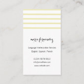 Carte De Visite Bonjour hello, interprète traducteur professeur (Dos)