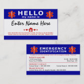 Carte De Visite BONJOUR j'ai des animaux qui m'attendent (Devant / Derrière)