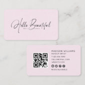 Carte De Visite Bonjour jolie maquilleuse beauté code QR (Devant / Derrière)