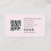 Carte De Visite Bonjour jolie maquilleuse beauté code QR (Dos)