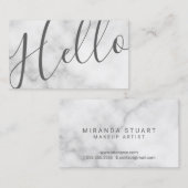 Carte De Visite Bonjour | Marbre blanc moderne professionnel (Devant / Derrière)