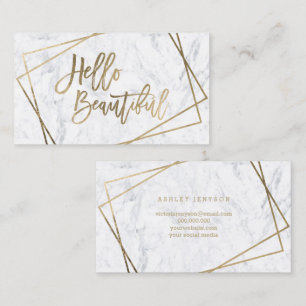 Carte De Visite Bonjour marbre géométrique de beau de faux