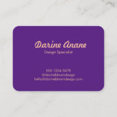 Carte De Visite Bonjour moderne Hi Script rose & violet Décontract (Dos)