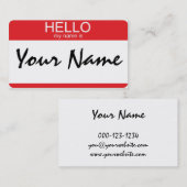 Carte De Visite Bonjour mon nom est (Devant / Derrière)