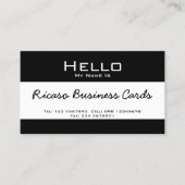 Carte De Visite Bonjour mon nom est (Devant)