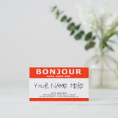 Carte De Visite BONJOUR mon nom est (Debout devant)
