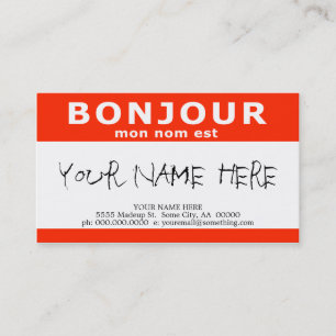 Carte De Visite BONJOUR mon nom est