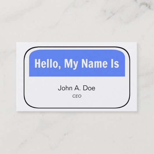 Carte De Visite Bonjour, mon nom est (Devant)