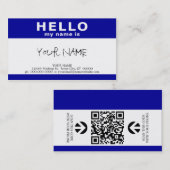 Carte De Visite bonjour mon nom est (avec le code de QR) (Devant / Derrière)