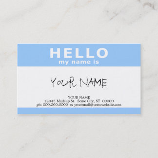 Carte De Visite bonjour mon nom est (avec le code de QR)