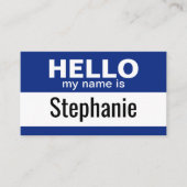 Carte De Visite Bonjour mon nom est - Bleu - Informations de conta (Devant)