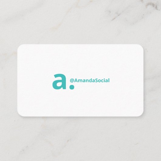 Carte De Visite Bonjour Mon nom est Bold Diagonal Shadow Turquoise (Dos)