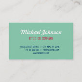 Carte De Visite "BONJOUR Nice de vous rencontrer" police de grunge (Dos)