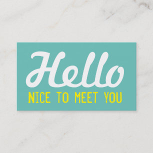 Carte De Visite "BONJOUR Nice de vous rencontrer" police grunge