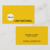 Carte De Visite Bonjour noir moderne de la bulle | de la parole et (Devant / Derrière)