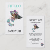 Carte De Visite *~* BONJOUR Pailleté Mermaid Étincelante Tortue de (Devant / Derrière)