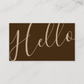 Carte De Visite Bonjour | Papier Kraft de Script Moderne Professio (Devant)