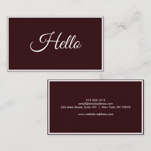 Carte De Visite Bonjour Premium (Devant / Derrière)
