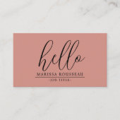 Carte De Visite Bonjour QR Code Social Media Terracotta (Devant)