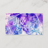Carte De Visite Bonjour rayure géométrique de belle aquarelle (Devant)