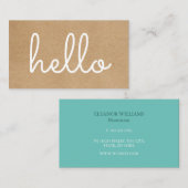 Carte De Visite Bonjour Russe Kraft (Devant / Derrière)