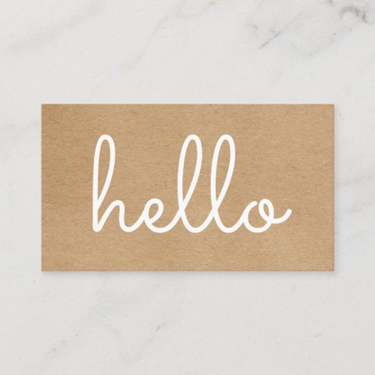 Carte De Visite Bonjour Rustic Kraft (Devant)