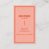 Carte De Visite Bonjour Salut Décontracté Rouge & Pink Typographie (Dos)