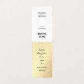 Carte De Visite Bonjour Salutations Gold Parties scintillant (Extérieur déplié)