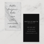 Carte De Visite Bonjour salutations / Marbre (Devant / Derrière)