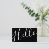 Carte De Visite "Bonjour" Script Moderne Professionnel (Debout devant)