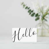 Carte De Visite "Bonjour" Script professionnel moderne (Debout devant)