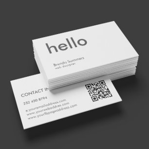 Carte De Visite Bonjour Simple Fond Blanc Moderne