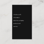 Carte De Visite Bonjour Texte simple (Dos)