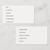 Carte De Visite Bonjour Texte simple (Devant / Derrière)