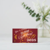 Carte De Visite Bonne année 2025 (Debout devant)