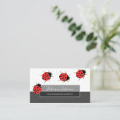 Carte De Visite Bonne chance ladybugs pointillés élégant rectangle (Debout devant)