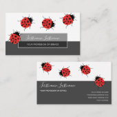 Carte De Visite Bonne chance ladybugs pointillés élégant rectangle (Devant / Derrière)