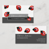 Carte De Visite Bonne chance ladybugs pointillés élégant rectangle (Devant / Derrière)