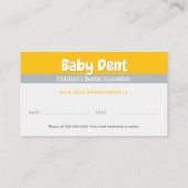 Carte De Visite Bonne dent | Dentiste pédiatrique (Dos)