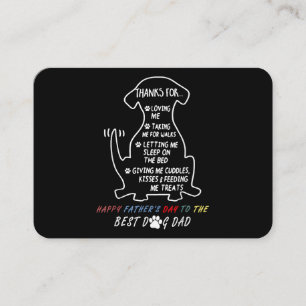 Carte De Visite Bonne Fête des pères Best Dog Papa