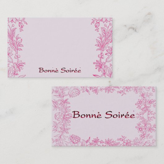 Carte de visite Bonne Soirée (Devant / Derrière)