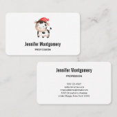 Carte De Visite Bonne vache avec un Casquette rouge (Devant / Derrière)