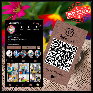 Carte De Visite Bonnes   Code QR Terracotta