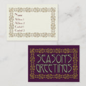 Carte De Visite Bonnes Fêtes Art nouveau (Devant / Derrière)