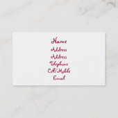 CARTE DE VISITE BONNET (Dos)